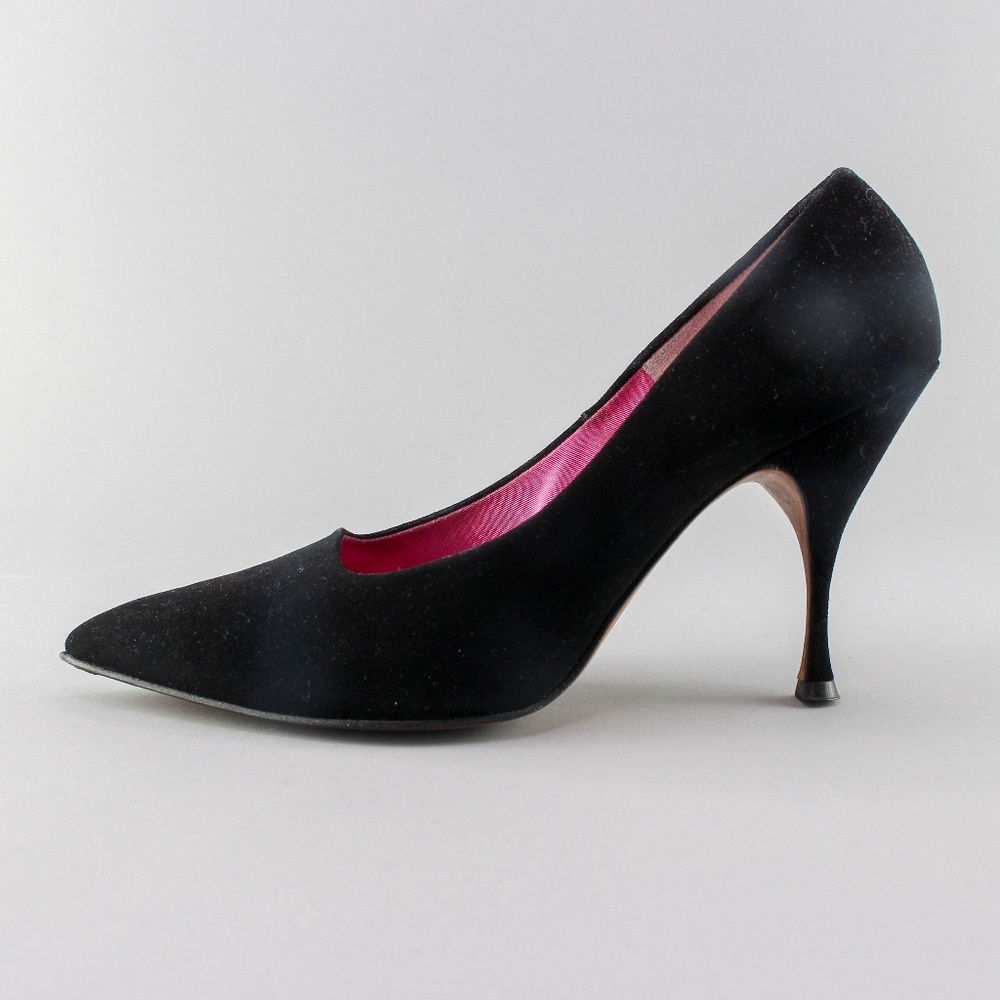 Vintage Shoes | 60s Pumps | Black Velvet Heels